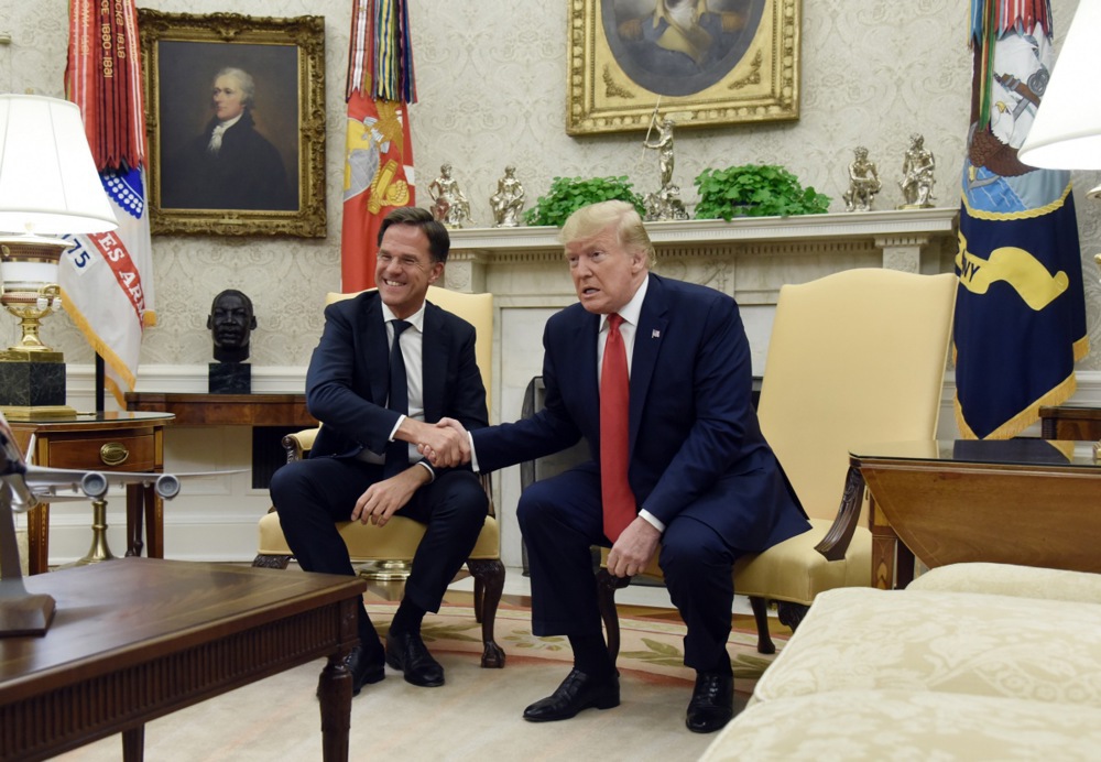 US President Donald J. Trump meets with Dutch Prime Minister Mark Rutte, EPA-EFE/Olivier Douliery / POOL