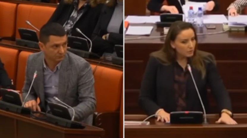 Ријад Шакири и Илире Даути, принтскрин од Собраниски канал