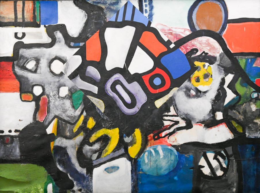 Петар Мазев Композиција, масло на платно, 1970, 198х270, Од колекцината на Собранието на РСМ