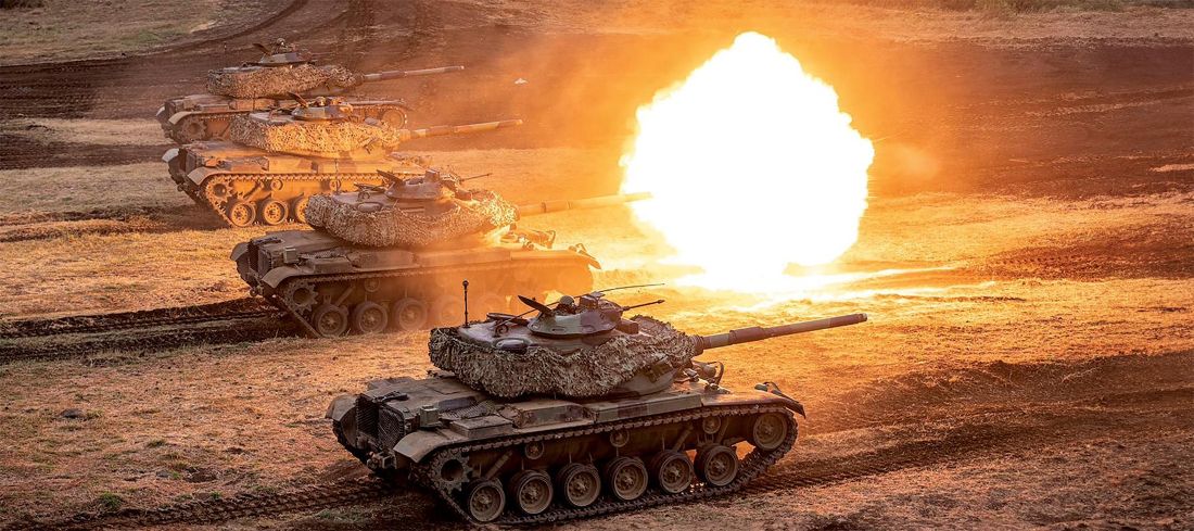 Тенковите М60 на вооружените сили на Република Кина пукаат за време на вежба. Фото: Министерство за национална одбрана на Република Кина