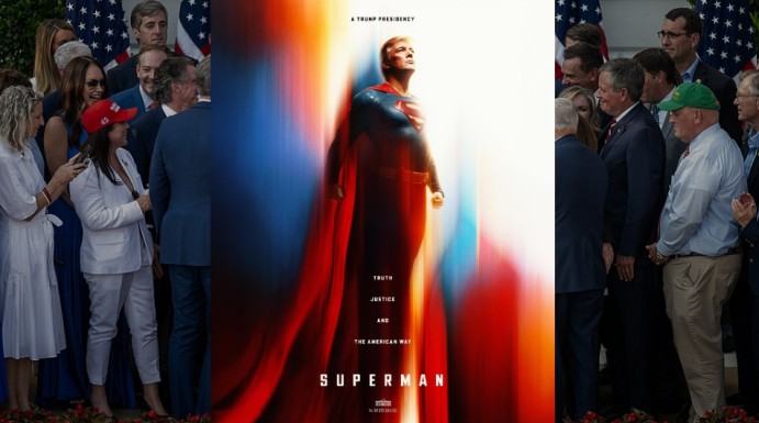 Фото: Белата Куќа објави фотографија со Супермен Трамп на својот Икс профил