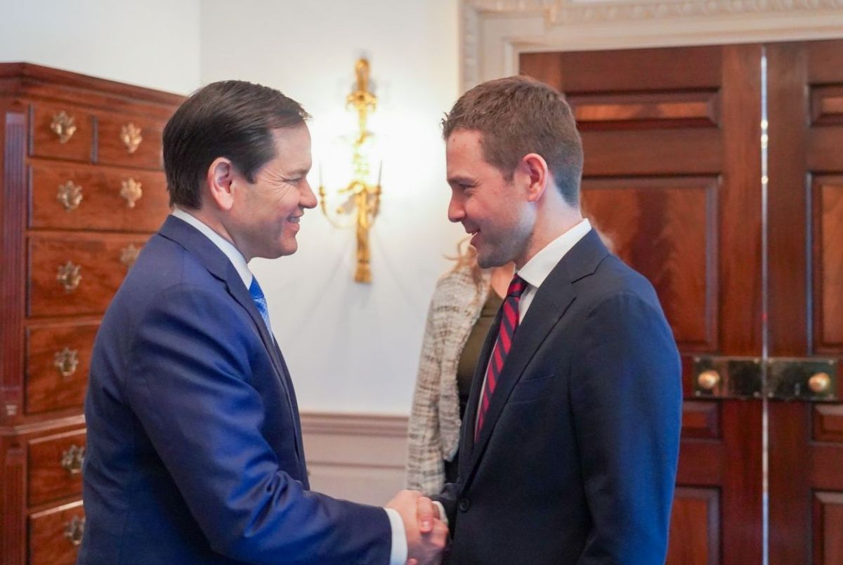 Тимчо Муцунски и американскиот државен секретар Марко Рубио во Вашингтон на 29 мај, фотографија од Фејсбук страницата на Муцунски