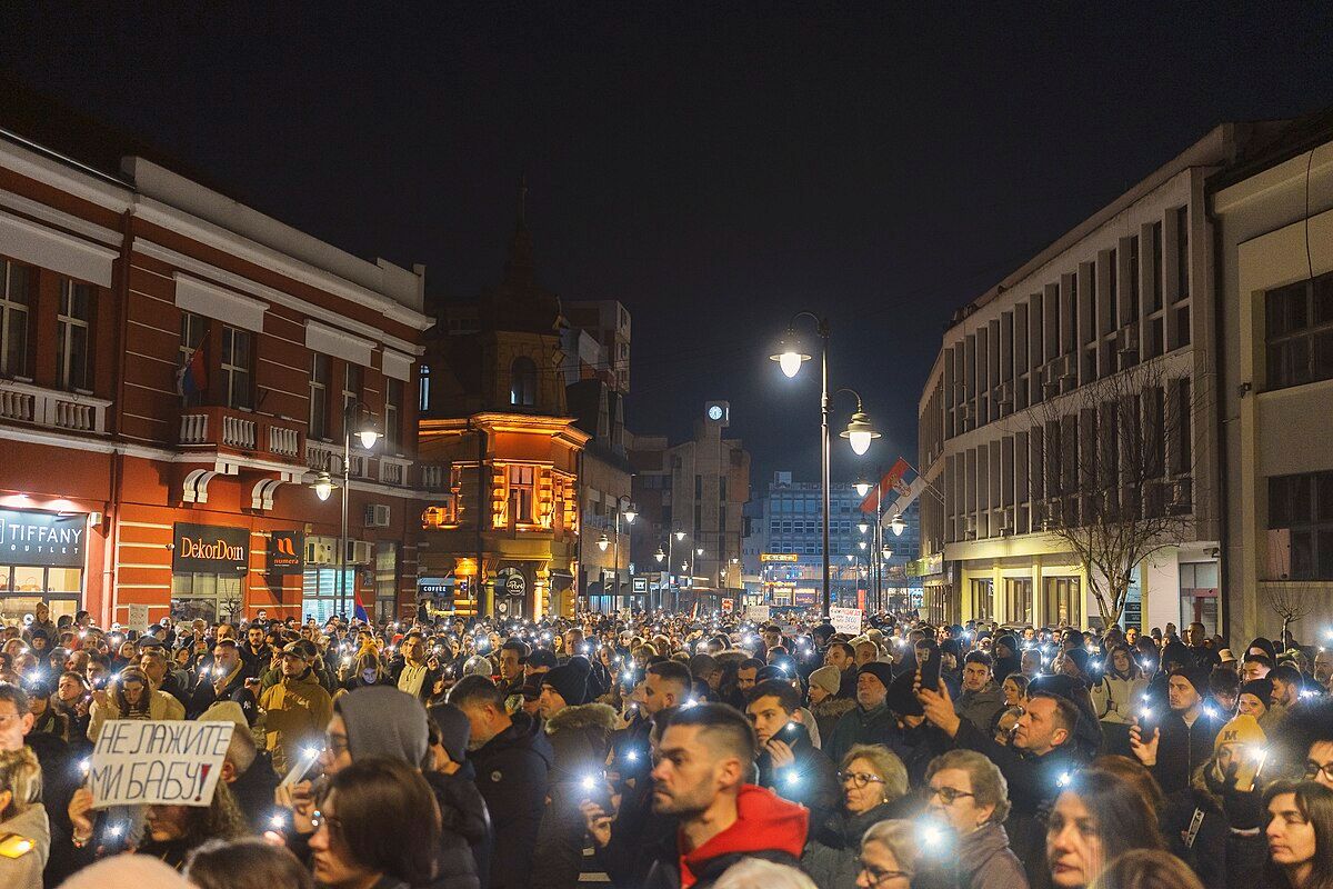 Cacak, Serbia - Febryary 02, 2025: Protest walk, Dejan Krsmanovic, CC BY 2.0 , via Wikimedia Commons