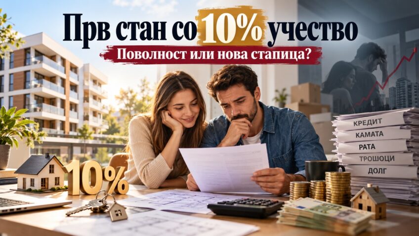 Прв стан со 10 отсто учество: олеснување за младите, но и поголем долг